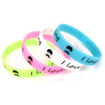 Happy Birthday Gift Party Event Game Silicone Bracelet Segmented Color Elastic Rubber Wristband Customization
